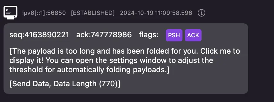 auto fold too long payload