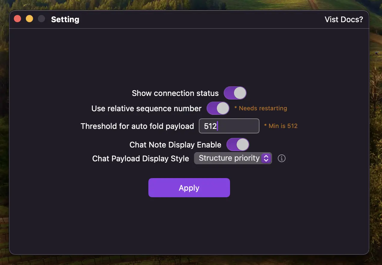 ChatTCP setting