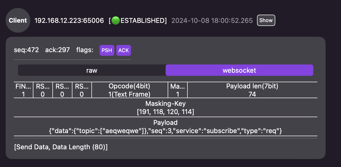 Chat payload decode as websocket